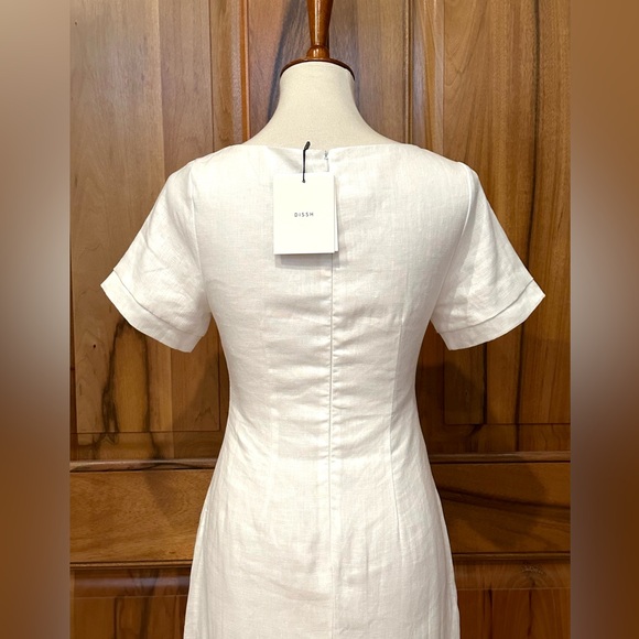 DISSH - Jamie White Linen Midi Dress - 4 - Picture 6 of 14